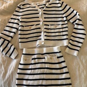 Abercrombie Striped Cardigan and Skirt Set